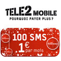 100 SMS pour 1� de plus par mois chez Tele2