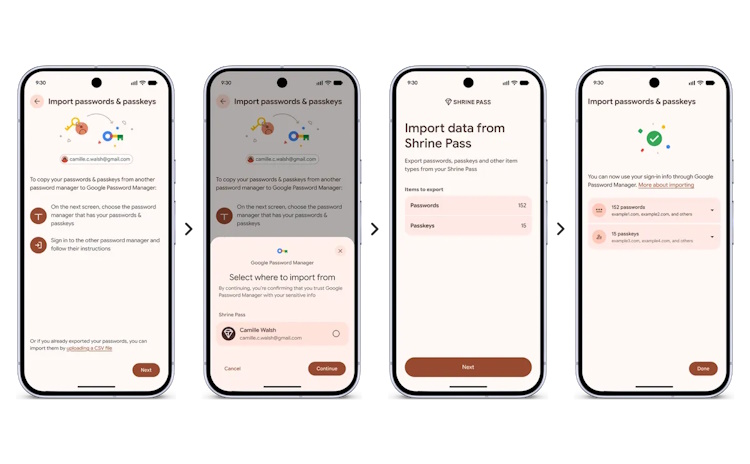 Android rend vos mots de passe et passkeys beaucoup plus faciles à transférer Android rend vos mots de passe et passkeys beaucoup plus faciles à transférer