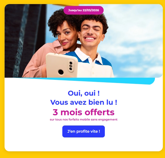 La Poste Mobile lance une offre exceptionnelle : 3 mois gratuits sur tous ses forfaits La Poste Mobile lance une offre exceptionnelle : 3 mois gratuits sur tous ses forfaits