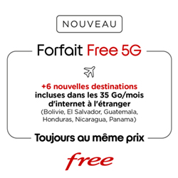 Les abonnés Free peuvent utiliser leur forfait avec 35Go/mois depuis 6 nouvelles destinations en Amérique Latine Les abonnés Free peuvent utiliser leur forfait avec 35Go/mois depuis 6 nouvelles destinations en Amérique Latine