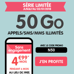 NRJ Mobile, un forfait Woot en s�rie limit�e 50 Go � 4.99 � par mois