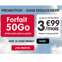 NRJ Mobile propose son forfait Woot en s�rie limit�e 50 Go � 3.99 � par mois
