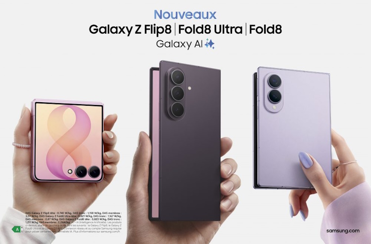 Samsung sort l'artillerie lourde avec ses nouveaux Galaxy Z Flip 8, Fold 8 et Fold 8 Ultra Samsung sort l'artillerie lourde avec ses nouveaux Galaxy Z Flip 8, Fold 8 et Fold 8 Ultra