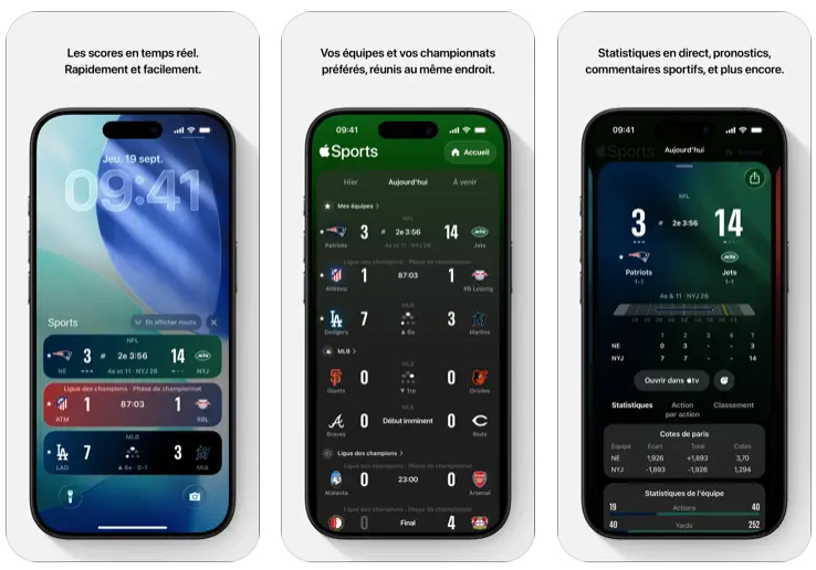 Scores, stats et actus : Apple Sports débarque en France, et c'est gratuit Scores, stats et actus : Apple Sports débarque en France, et c'est gratuit